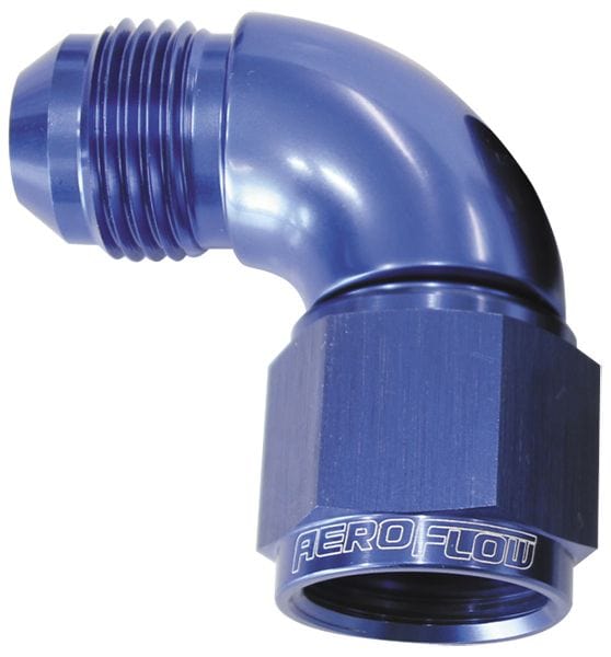 Aeroflow Performance Blue 90° Full Flow Female/Male Flare Swivel -12AN AF543-12 Autofit