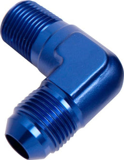 Aeroflow Performance Blue 90° NPT to Male Flare Adapter 1/8" to -4AN AF822-04 Autofit
