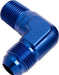 Aeroflow Performance Blue 90° NPT to Male Flare Adapter 1/8" to -4AN AF822-04 Autofit