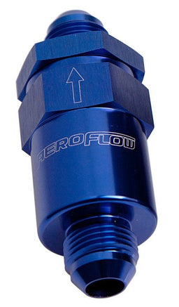 Aeroflow Performance Blue Finish. 2" Length 30 Micron Billet Fuel Filter -6AN AF609-06 Autofit