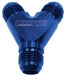Aeroflow Performance Blue Finish. 3 x -6AN Male Billet Y-Block AF930-06-06 Autofit