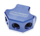 Aeroflow Performance Blue Finish. 3 x -8 ORB Ports, 1 x -10 ORB Port Billet 4 Port ORB Y-Block AF454-10-08 Autofit