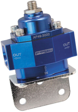 Aeroflow Performance Blue Finish. 4.5-9 psi Adjustable Billet 2-Port Fuel Pressure Regulator with -8 ORB Ports AF49-3000 Autofit