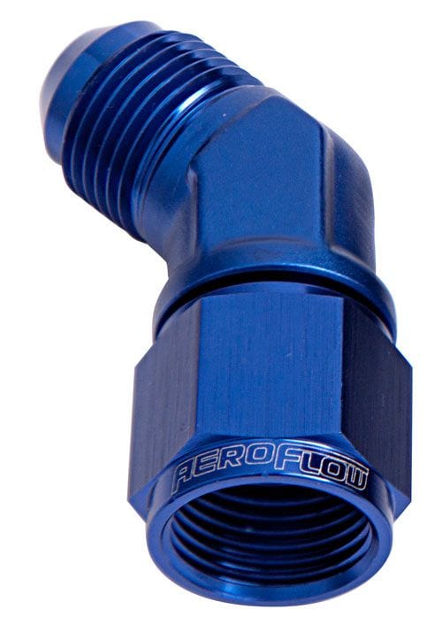 Aeroflow Performance Blue Finish 45° Female/Male Flare Swivel -6AN AF142-06 Autofit