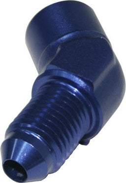 Aeroflow Performance Blue Finish 45° Female NPT to Male AN Adapter 1/8" to -4AN AF371-04 Autofit