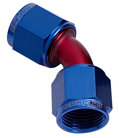 Aeroflow Performance Blue Finish 45° Female Swivel Coupler -6AN AF132-06 Autofit