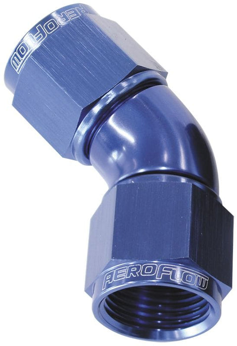 Aeroflow Performance Blue Finish 45° Full Flow Female Coupler -20AN AF563-20 Autofit