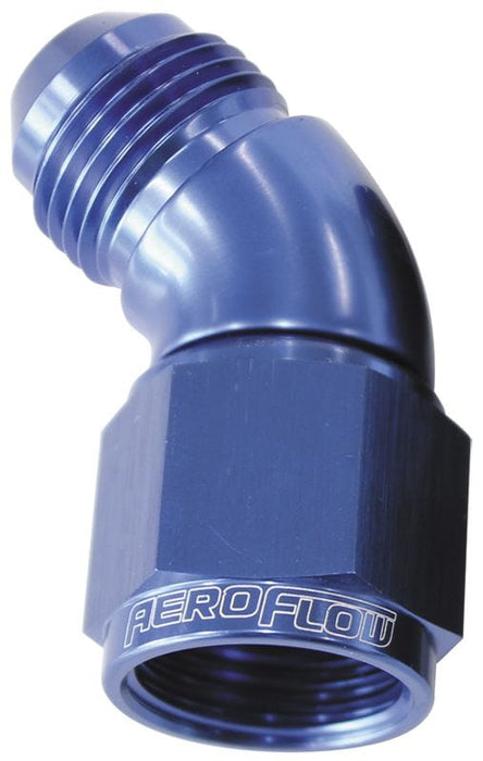 Aeroflow Performance Blue Finish 45° Full Flow Female/Male Flare Swivel -8AN AF542-08 Autofit