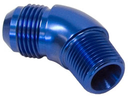 Aeroflow Performance Blue Finish 45° NPT to AN Full Flow Adapter 1/4" to -6AN AF523-06 Autofit