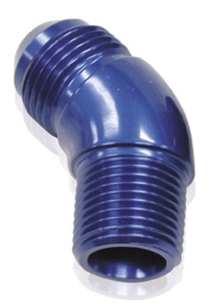 Aeroflow Performance Blue Finish 45° NPT to AN Full Flow Adapter 1/8" to -4AN AF523-04 Autofit