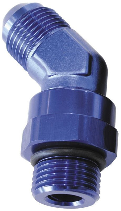 Aeroflow Performance Blue Finish 45° ORB Swivel to Male Flare Adapter -10 to -8 AF945-08-10 Autofit