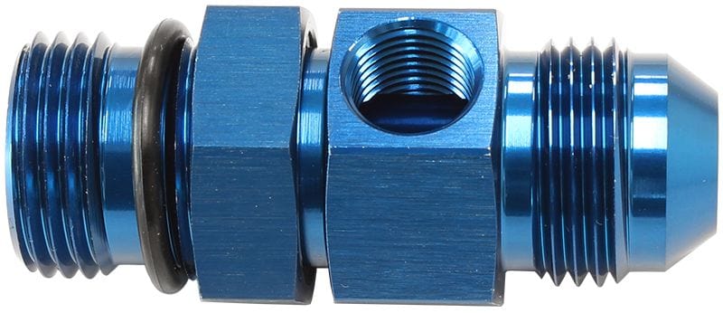 Aeroflow Performance Blue Finish -8ORB to -8AN Extension with 1/8" Port AF904-08 Autofit