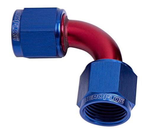 Aeroflow Performance Blue Finish 90° Female Swivel Coupler -6AN AF133-06 Autofit