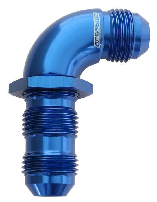 Aeroflow Performance Blue Finish 90° Full Flow AN Bulkhead -20AN AF533-20 Autofit