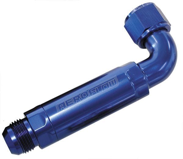 Aeroflow Performance Blue Finish 90° Inline Scavenge Filter -12AN AF64-4100 Autofit