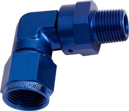 Aeroflow Performance Blue Finish 90° Male NPT to Female AN Adapter 1/8" to -4AN AF923-04-02 Autofit