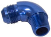 Aeroflow Performance Blue Finish 90° NPT to AN Full Flow Adapter 1/2" to -6AN AF522-06-08 Autofit