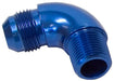 Aeroflow Performance Blue Finish 90° NPT to AN Full Flow Adapter 1/8" to -3AN AF522-03 Autofit