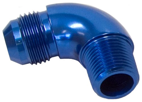 Aeroflow Performance Blue Finish 90° NPT to AN Full Flow Adapter 1/8" to -3AN AF522-03 Autofit