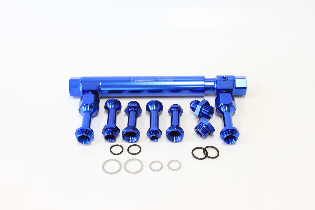 Aeroflow Performance Blue Finish Adjustable Billet Fuel Log AF64-2037 Autofit