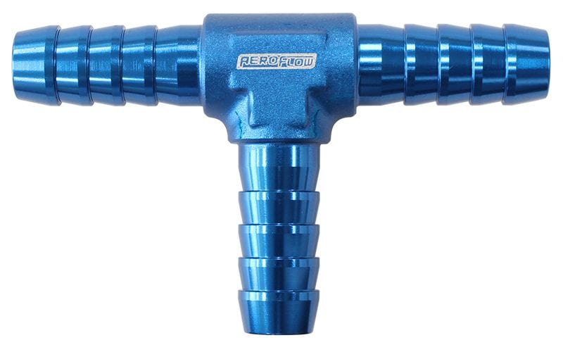 Aeroflow Performance Blue Finish Aluminium T-Piece 5/32" (4mm) O.D AF64-4201 Autofit
