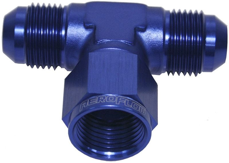Aeroflow Performance Blue Finish AN Tee Female Swivel On Side -4AN AF144-04 Autofit