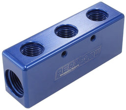 Aeroflow Performance Blue Finish Billet 5 Port Fuel Log 3 x -6AN, 2 x -8AN AF456-08-06 Autofit
