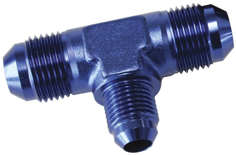 Aeroflow Performance Blue Finish Flare AN Stepped Tee -10AN with -8AN on the side AF831-08-10 Autofit