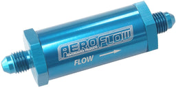 Aeroflow Performance Blue Finish. Includes 30 Micron Element, 3" Long, 1" O.D Long Inline Fuel & Oil Filter -3AN AF607-03 Autofit