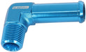 Aeroflow Performance Blue Finish Male NPT to Barb 90° Adapter 1/8" to 3/8" AF842-02-06 Autofit