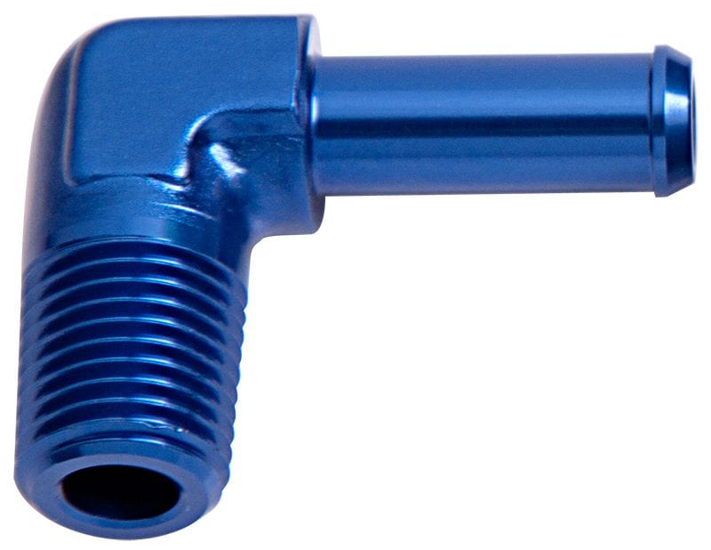 Aeroflow Performance Blue Finish Male NPT to Barb 90° Adapter 3/4" to 3/4" AF842-12 Autofit