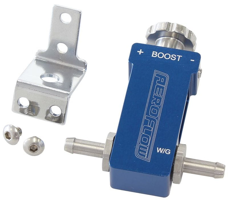 Aeroflow Performance Blue Finish. Manual Adjustable Boost Controller Tee AF64-2096 Autofit