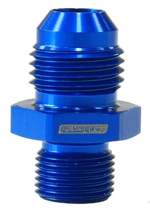 Aeroflow Performance Blue Finish Metric to Male Flare Adapter M12 x 1.0mm to -6AN AF738-06 Autofit