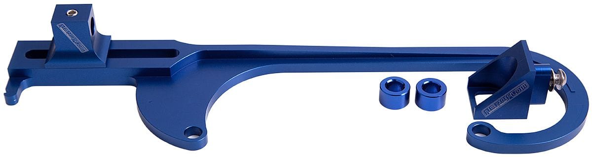 Aeroflow Performance Blue Finish Return spring bracket sold separately part number AF64-20 Billet Throttle Cable Bracket 4150 Style AF64-2026 Autofit