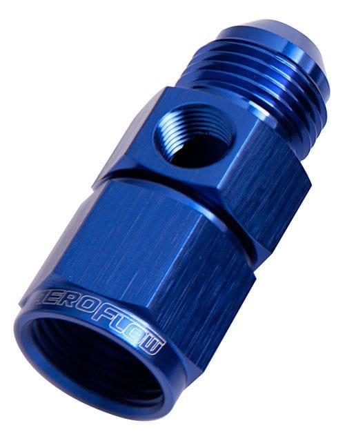 Aeroflow Performance Blue Finish Straight Female to Male with 1/8" Port -4AN AF140-04 Autofit