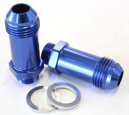 Aeroflow Performance Blue Finish. Suit Demon / Holley Inlet Carburettor Adapter - Male 9/16" x 24 to -8AN AF701-08 Autofit