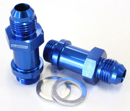 Aeroflow Performance Blue Finish. Suit Demon / Holley Inlet Feed Carburettor Adapter - Male 9/16" x 24 to -6AN 1-3/4" Long AF701-06-L Autofit