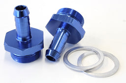 Aeroflow Performance Blue Finish. Suit Holley Inlet Feed Carburettor Adapter - Male 3/8" Barb to 7/8" x 20 AF700-01 Autofit