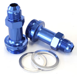 Aeroflow Performance Blue Finish. Suit Holley Inlet Feed Carburettor Adapter - Male 7/8" to -6AN 1-3/4" Long AF700-06-L Autofit