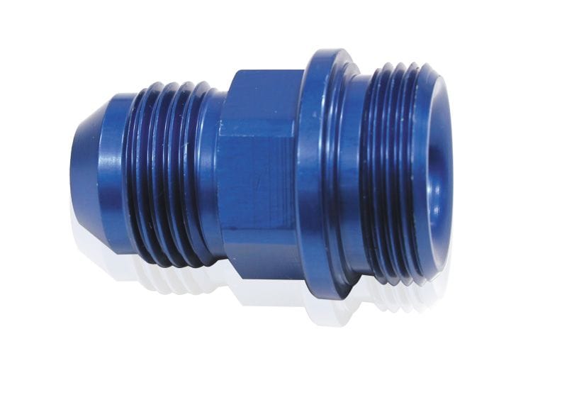Aeroflow Performance Blue Finish. Suit Holley Inlet Feed Carburettor Adapter - Male 7/8" to -6AN Short AF700-06 Autofit