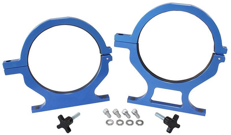 Aeroflow Performance Blue Finish. Suits 10lb. & 15lb. Bottles Billet Nitrous Bottle Brackets - Blue AF64-5000 Autofit