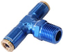 Aeroflow Performance Blue Finish. Suits 120 Series Nylon Hose 120 Series 1/4" NPT to 1/4" Push to Connect Tee Fitting AF124-04 Autofit