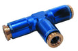 Aeroflow Performance Blue Finish. Suits 120 Series Nylon Hose 120 Series 1/4" Push to Connect Tee Fitting AF125-04 Autofit