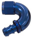 Aeroflow Performance Blue Finish. Suits 400 & 500 Series Hose 510 Series Full Flow Tight Radius Push Lock 150° Hose End -4AN AF515-04 Autofit