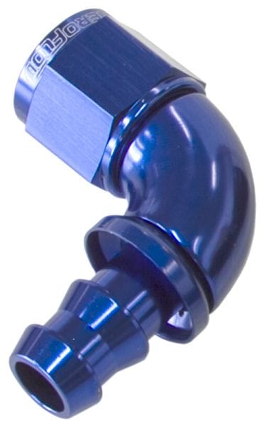 Aeroflow Performance Blue Finish. Suits 400 & 500 Series Hose 510 Series Full Flow Tight Radius Push Lock 90° Hose End -6AN AF513-06 Autofit