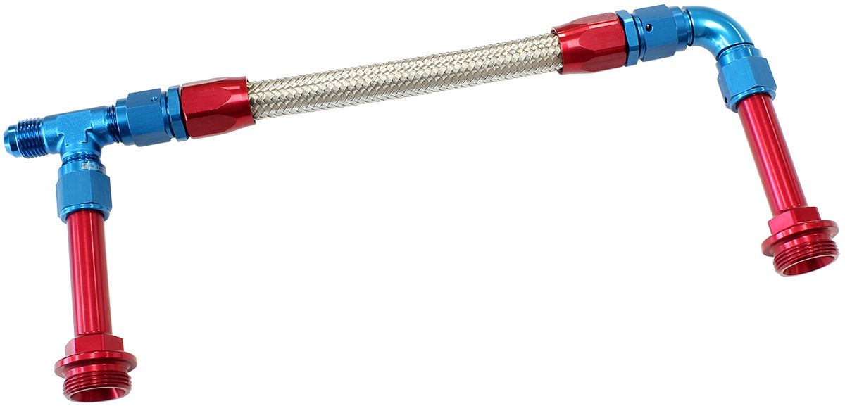 Aeroflow Performance Blue Finish. Suits Holley Dual Fuel Line With Dual Metering Blocks Carburettor Inlet Rail Kit -6AN AF160-06-2 Autofit