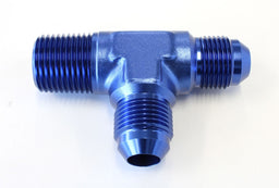 Aeroflow Performance Blue Finish Tee with NPT On Run 1/2" to -8AN AF826-08-08 Autofit