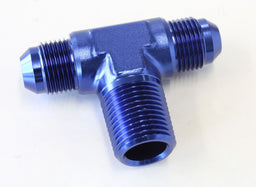 Aeroflow Performance Blue Finish Tee with NPT On Side 1/2" to -8AN AF825-08-08 Autofit