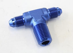 Aeroflow Performance Blue Finish Tee with NPT On Side 1/4" to -4AN AF825-04-04 Autofit