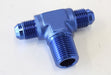 Aeroflow Performance Blue Finish Tee with NPT On Side 3/8" to -6AN AF825-06-06 Autofit